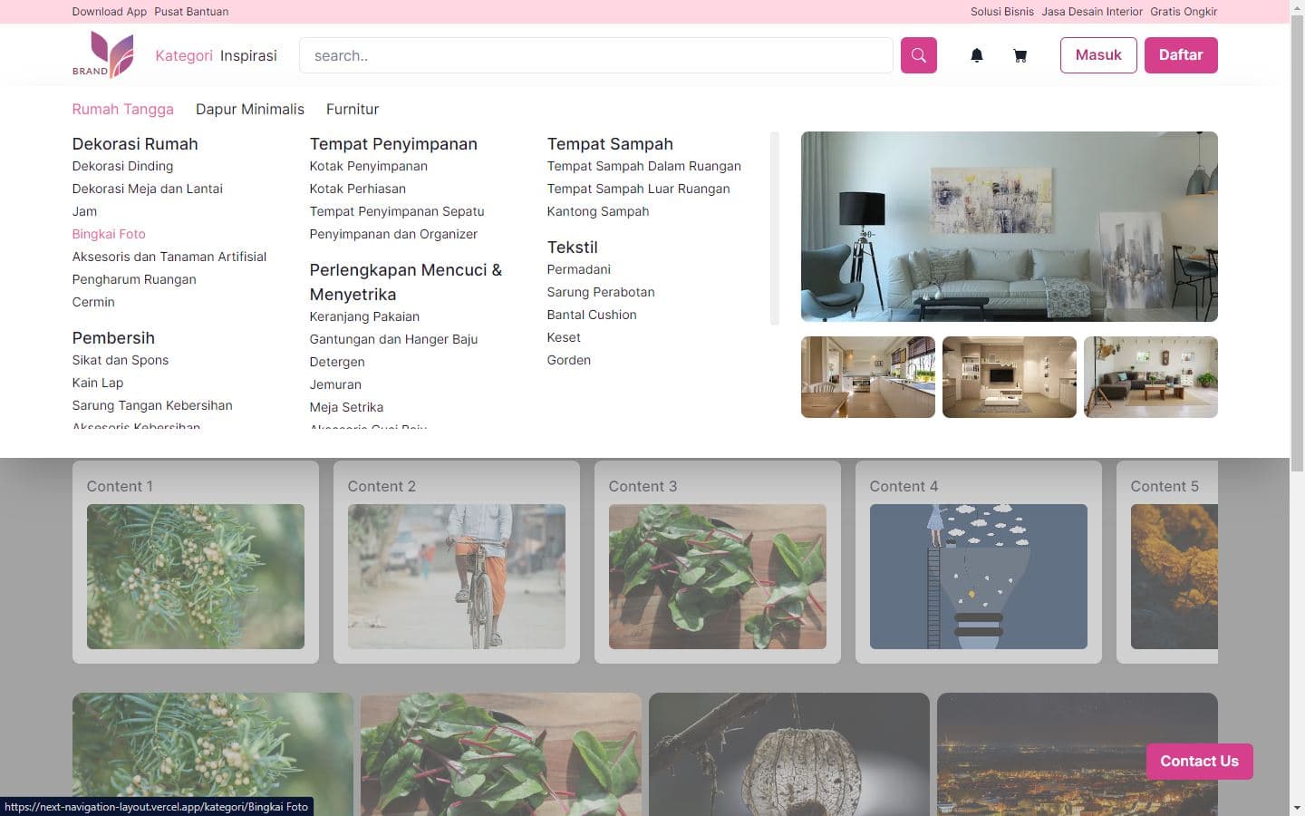 Next Navigation Layout